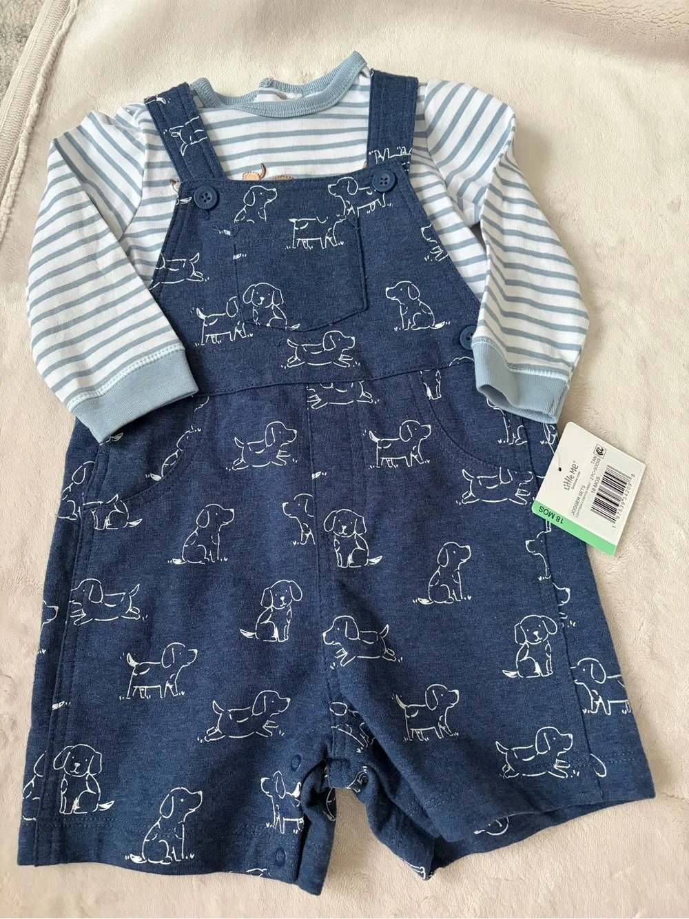 Little me outfit baby boy 18 mo puppy dogs NEW